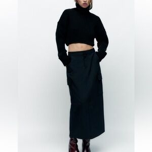 Zara Cargo Midi Skirt
